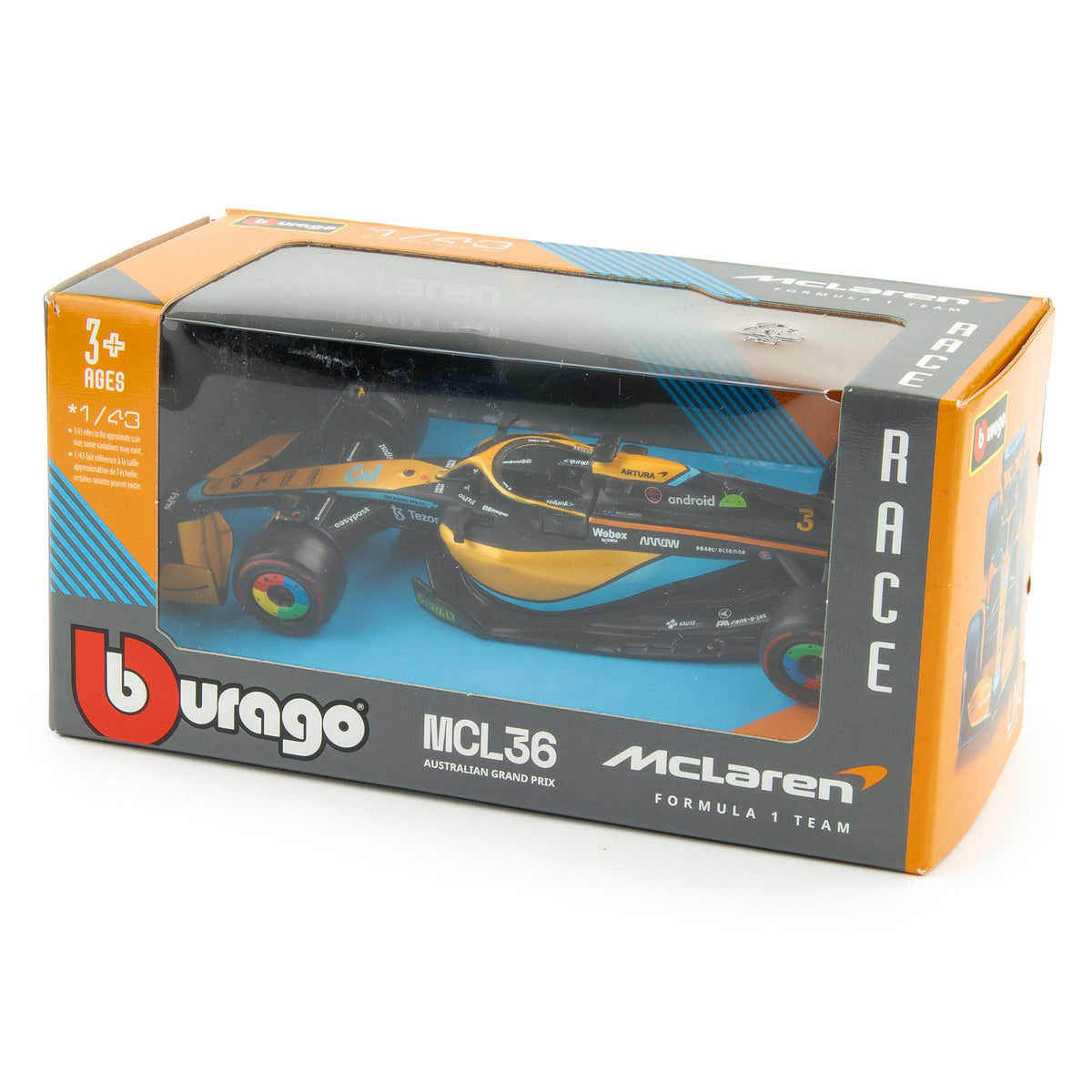 Bburago 1/43 Mclaren MCL36 MCL38 MCL 60 F1 Formula Racing Car Modern Car Model