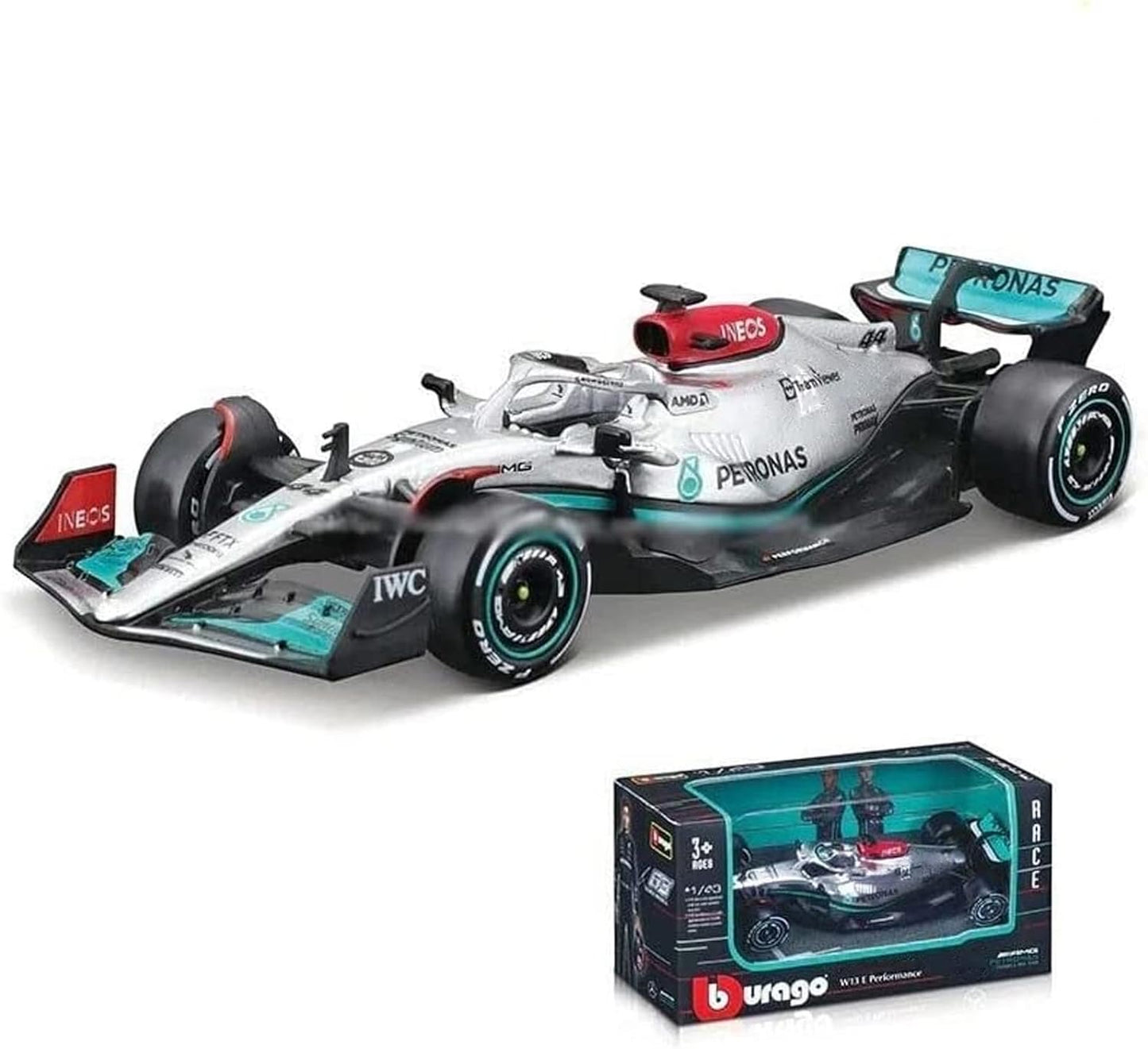 Bburago 1/43 Mercedes-Benz W15 W14 W13 W12 W10 F1 #44 #63 #77 Formula Racing Car Modern Car Model