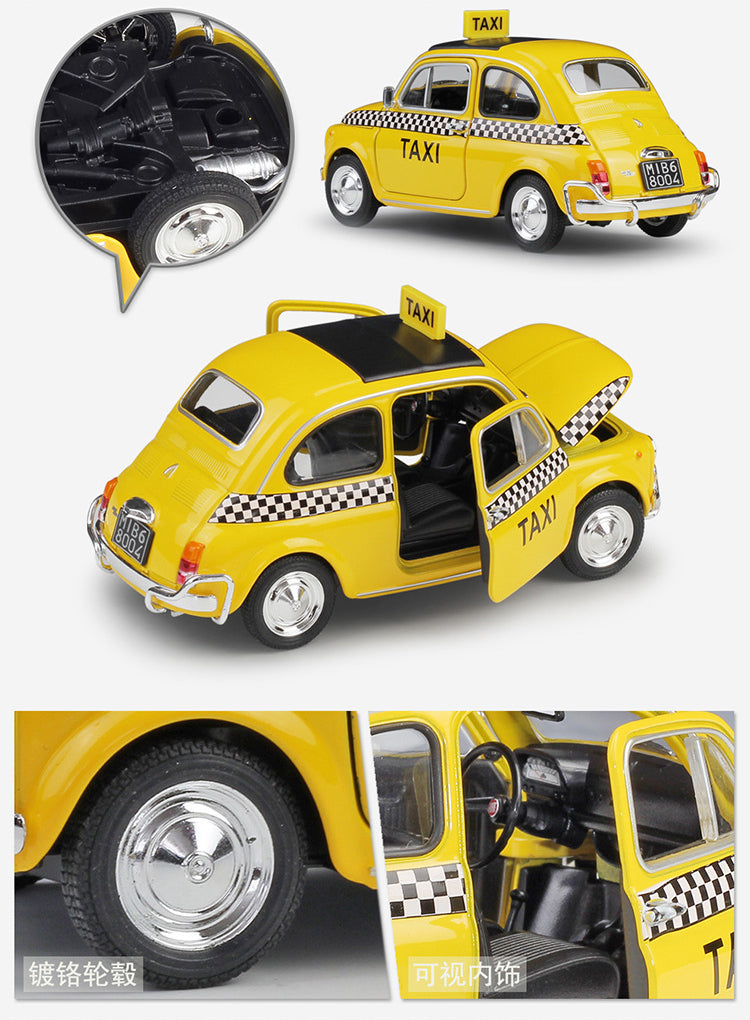 WELLY 1/24 Fiat Nuova 500 Taxi Classic Car Model