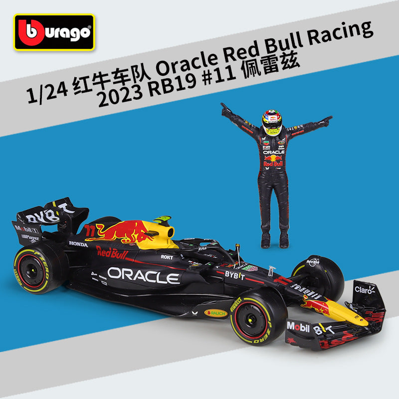 Bburago 1/24 F1 Oracle Red Bull RB19 Mercedes AMG W14 With Driver Figure Formula Racing Modern Car Model