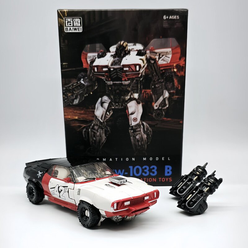 Transformer White Warrior TW1033B White Bouncing Ball Car Deformation Robot Toy Model