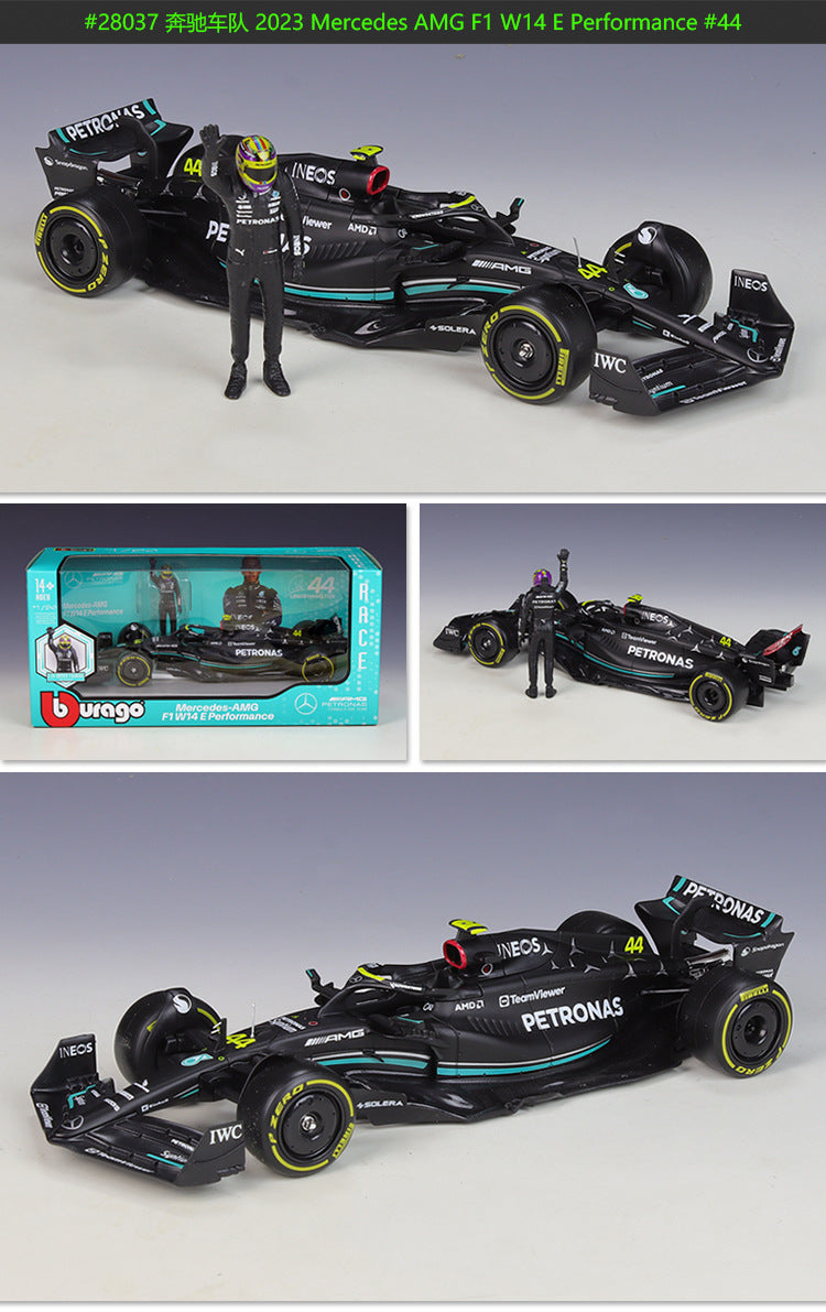 Bburago 1/24 F1 Oracle Red Bull RB19 Mercedes AMG W14 With Driver Figure Formula Racing Modern Car Model