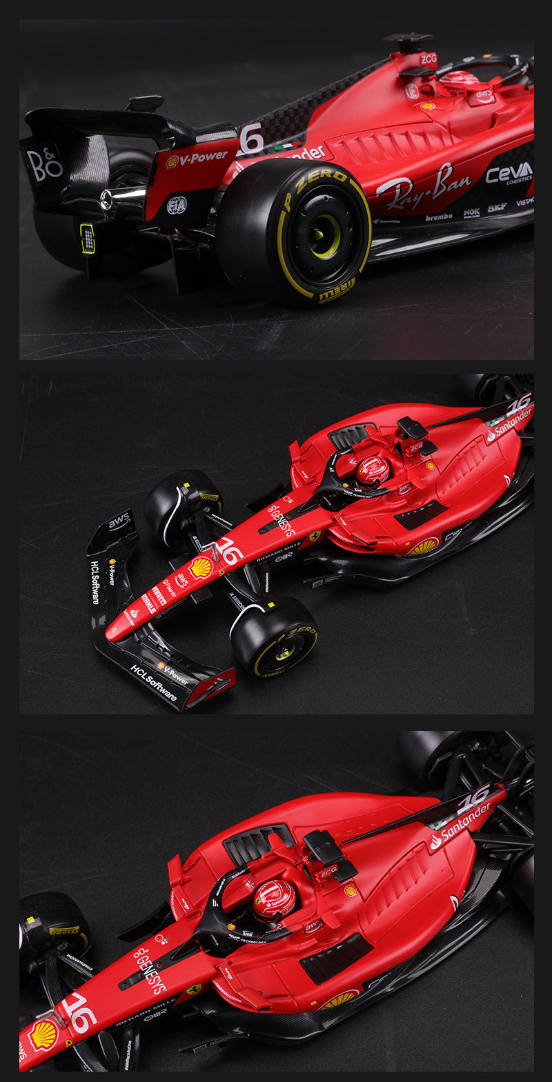 Bburago 1/24 Ferrari Formula Racing Car Acrylic Display Case Modern Car Model