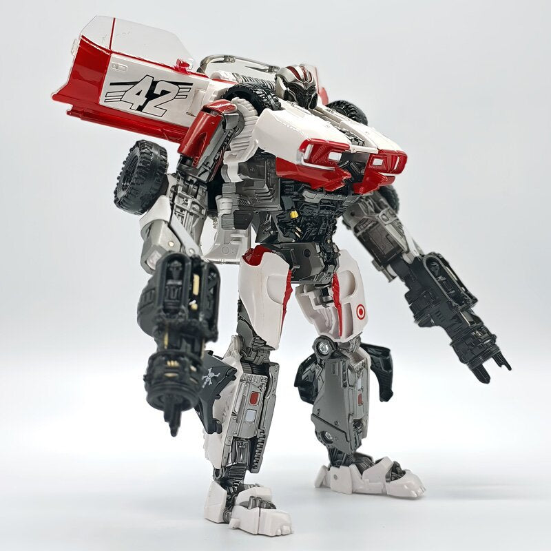 Transformer White Warrior TW1033B White Bouncing Ball Car Deformation Robot Toy Model