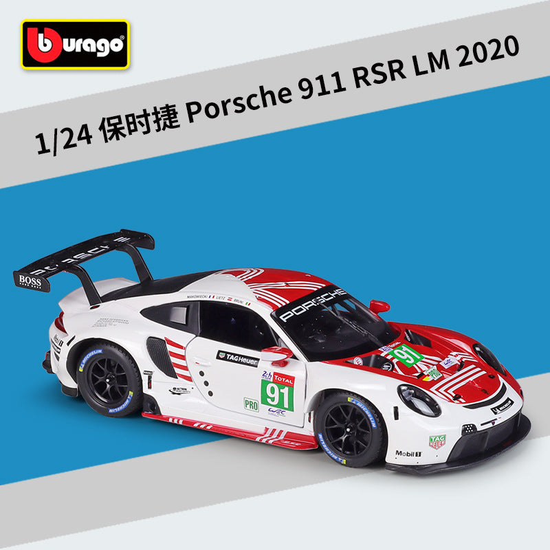 Bburago 1/24 Porsche 963 911 RSR Dakar 918 Modern Car Model