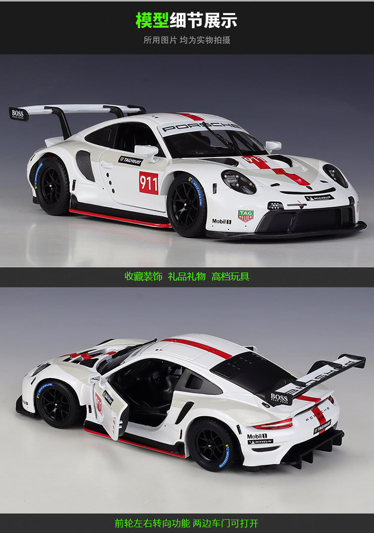 Bburago 1/24 Porsche 963 911 RSR Dakar 918 Modern Car Model