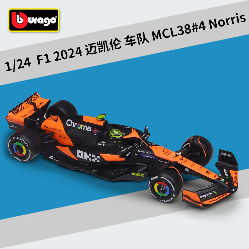 Bburago 1/24 Mclaren Team F1 Formula Racing Car With Plexiglass Box Modern Car Model (Copy)
