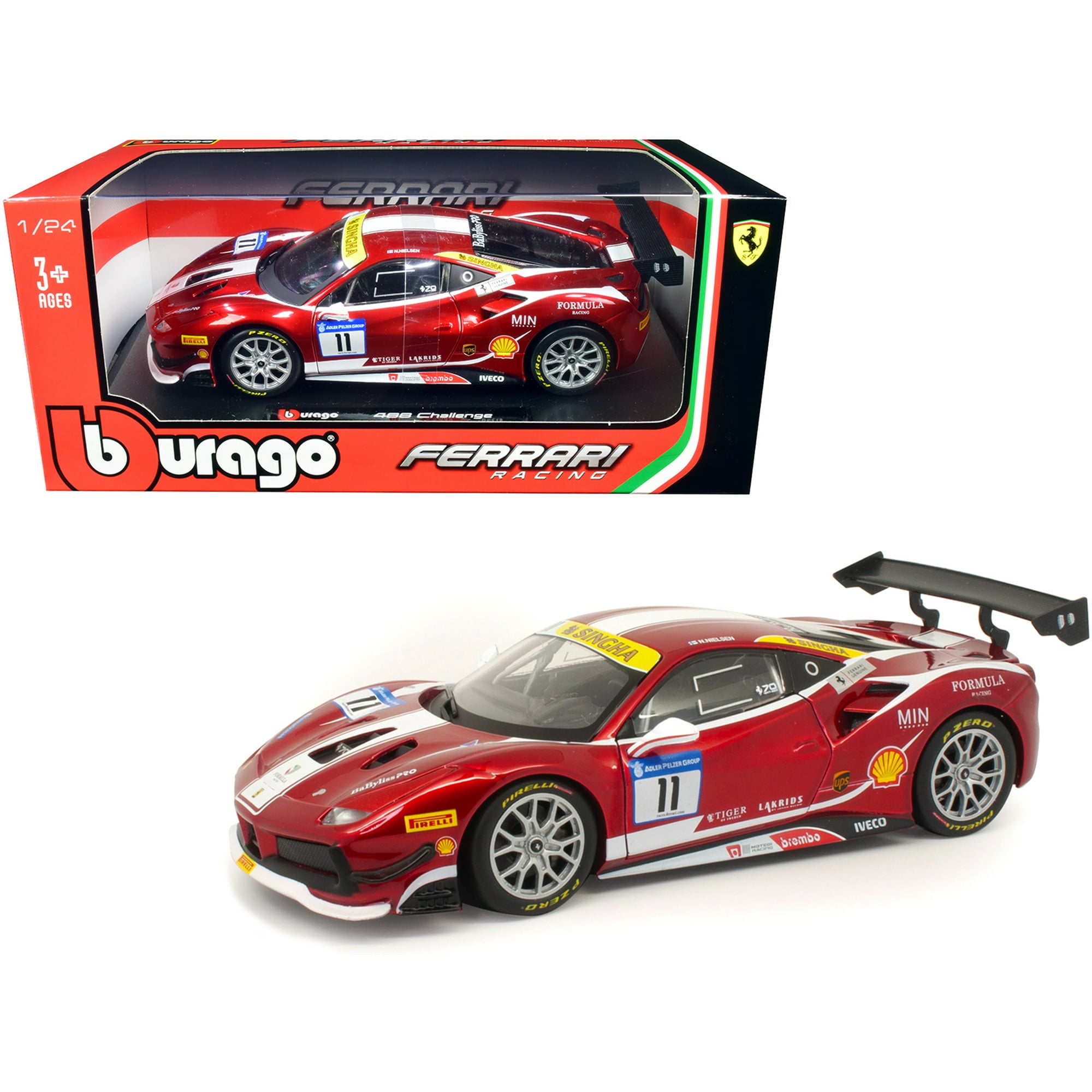 Bburago 1/24 Ferrari 488 458 F355 Challenge FXXK Racing Car Modern Car ...