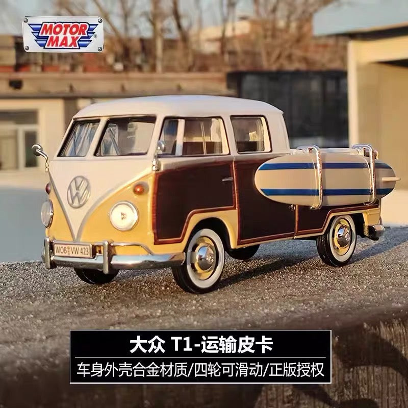 Motormax-1-24-Volkswagen-VW-T1-Surf-Pickup-Diecast-Model