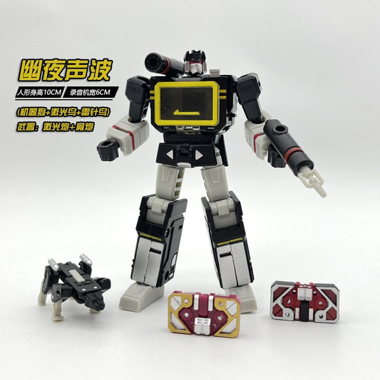 Transformer PocketToys PT-04 Soundwave Transforming Robot Toy with 3 Cassette Minions DX9 Mini Scale Figure