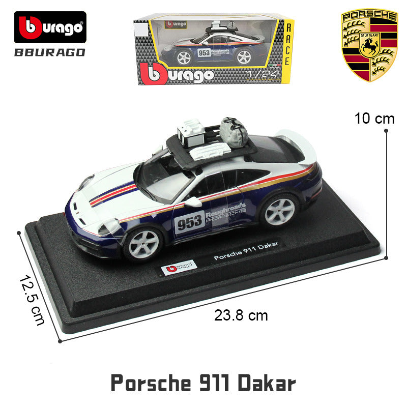 Bburago 1/24 Porsche 963 911 RSR Dakar 918 Modern Car Model