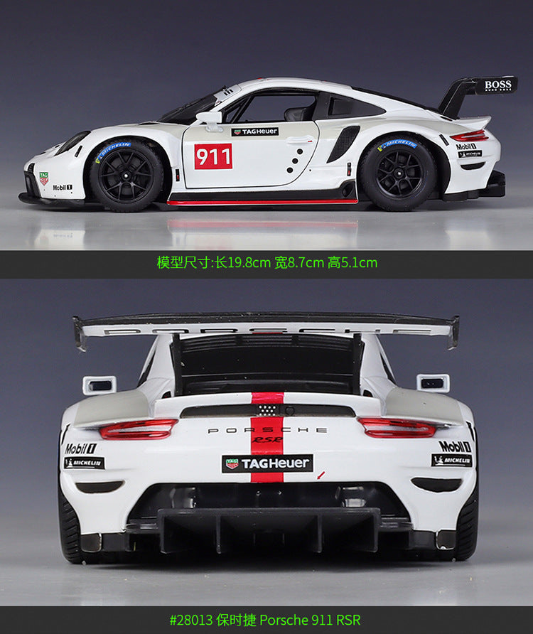 Bburago 1/24 Porsche 963 911 RSR Dakar 918 Modern Car Model