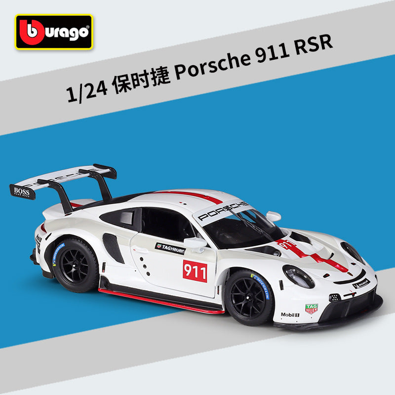 Bburago 1/24 Porsche 963 911 RSR Dakar 918 Modern Car Model