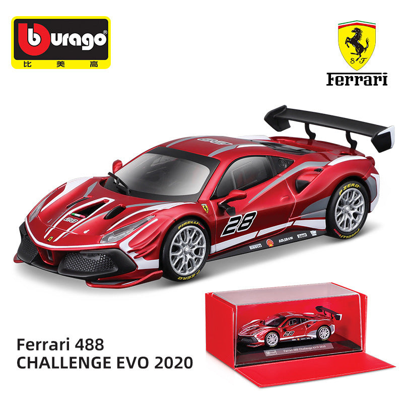 Bburago 1/43 Ferrari Racing Car with acrylic display case Modern Car Model