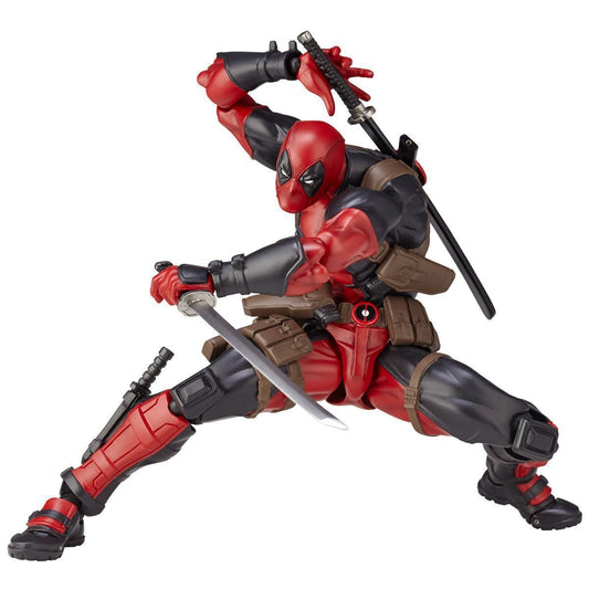 Revoltech Yamaguchi Deadpool Premium Articulated Action Figure with Swappable Faces & Accessories